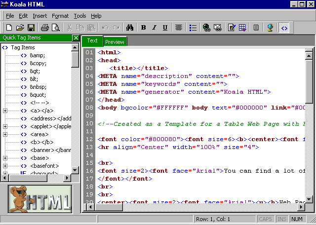 Koala HTML Screenshot